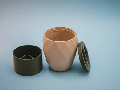 Geometric Snack Container with Shell Compartment