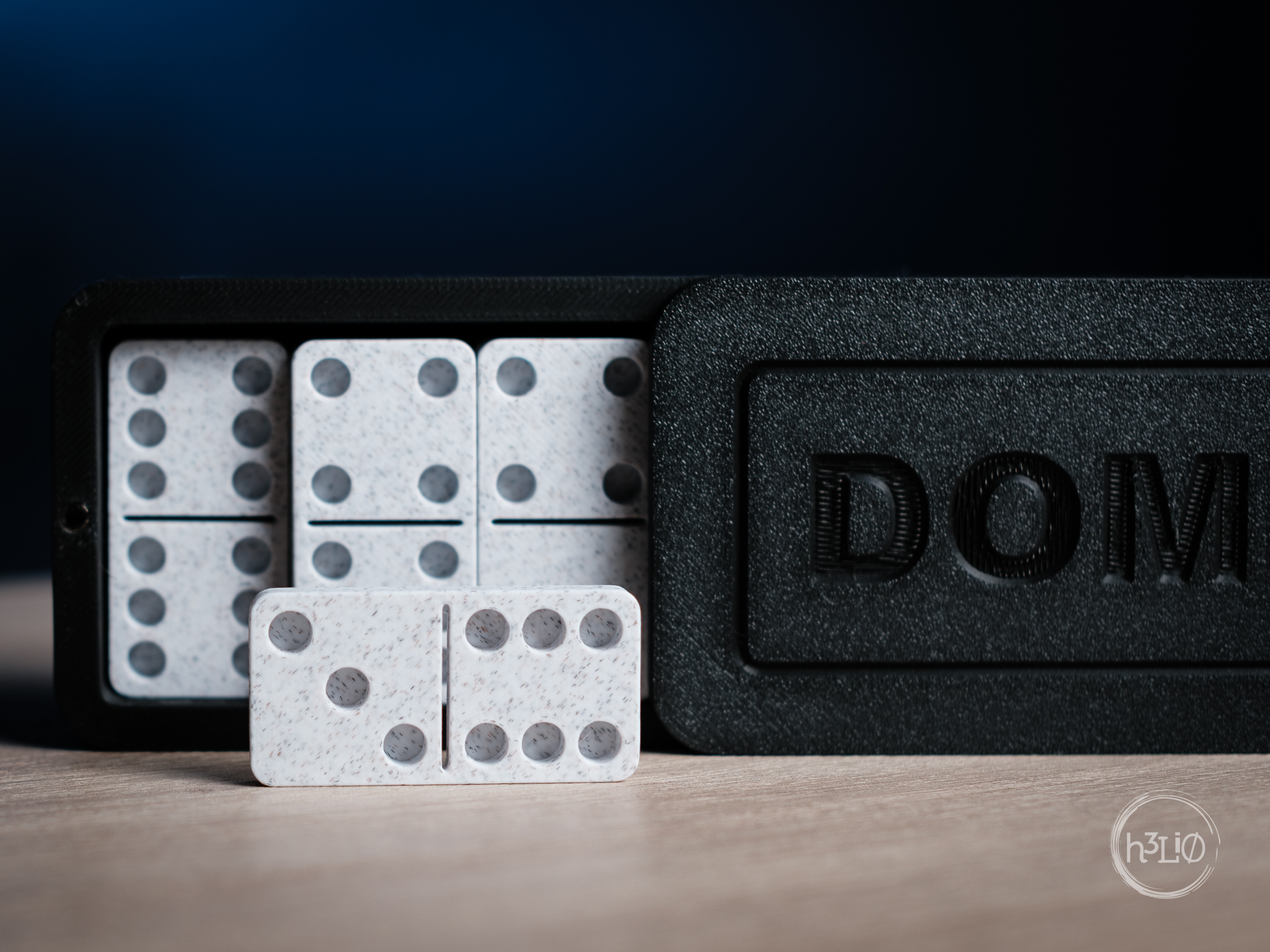 3D Printed Domino Set with Holder & Case – Premium Modern Design