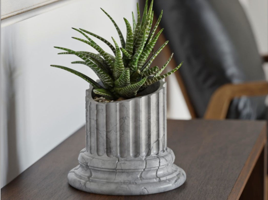 Corinthian Column Planter – Marble Finish
