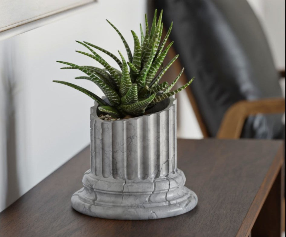 Corinthian Column Planter – Marble Finish