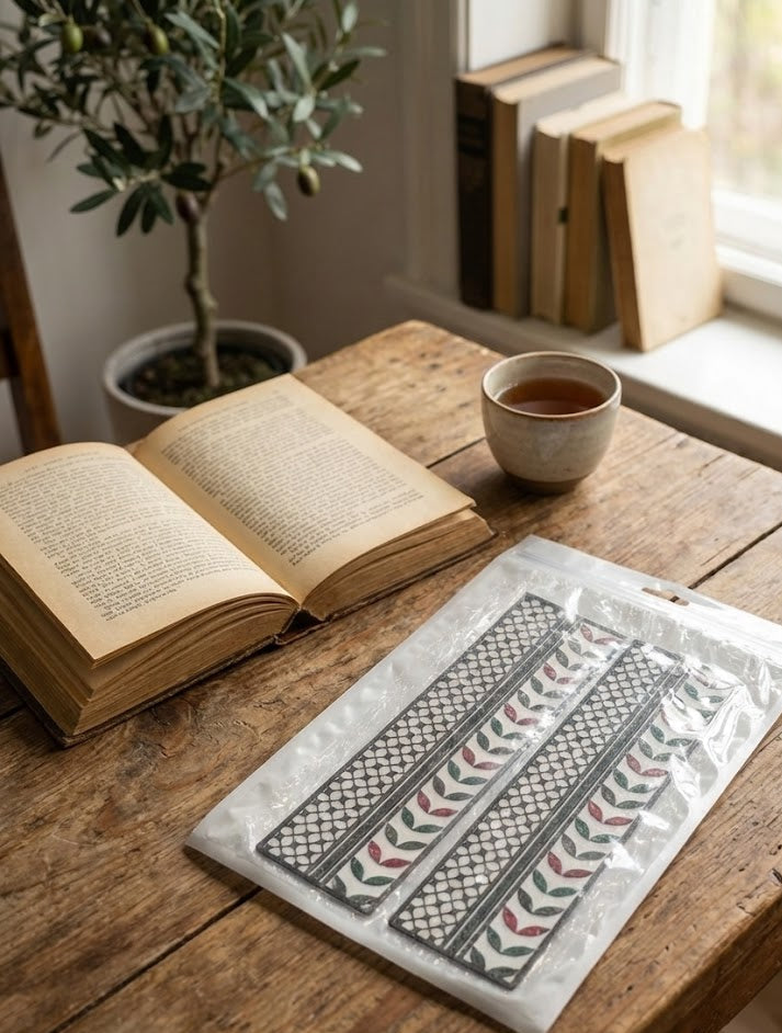 Heritage in Pages | 3D-Printed Palestinian Tatreez & Keffiyeh Bookmark [2 pieces]