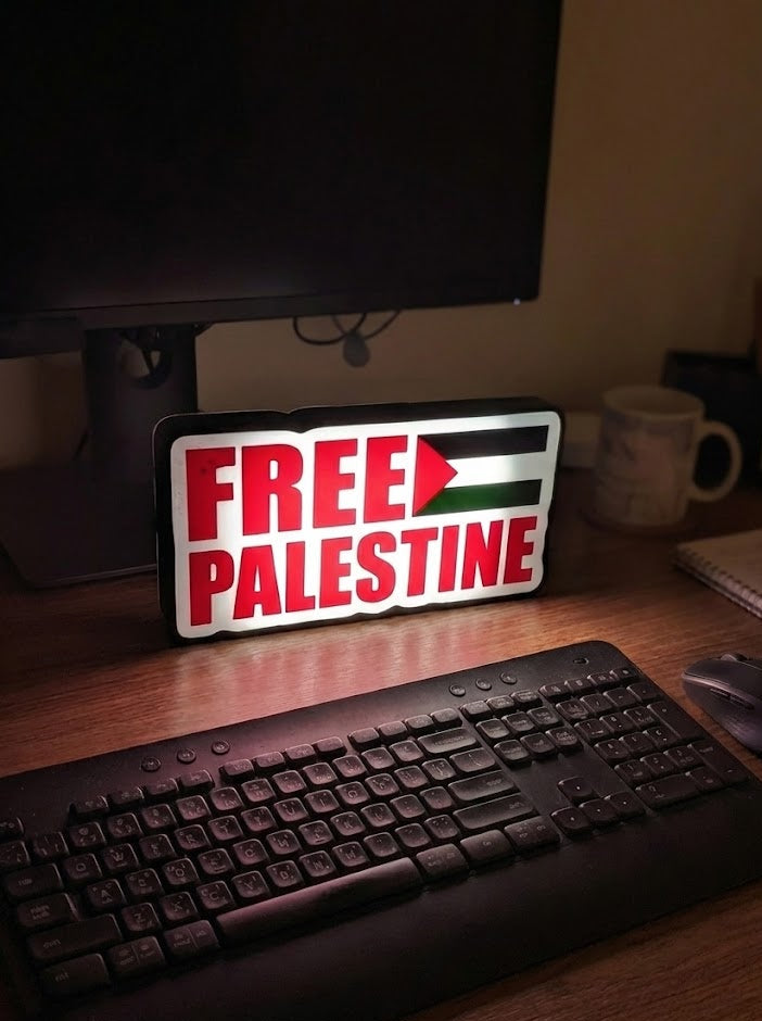 Solidarity Glow: "Free Palestine" LED Light Box