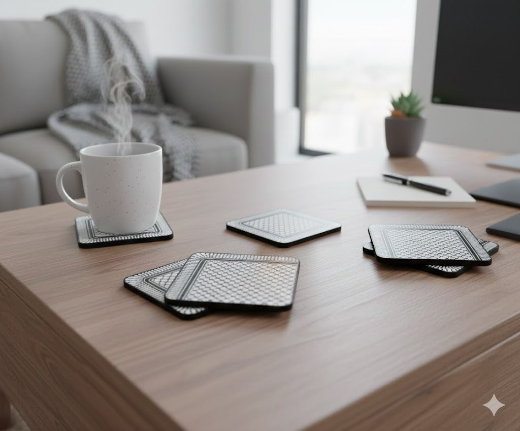 The Keffiyeh Pattern Coasters - Heritage on your table