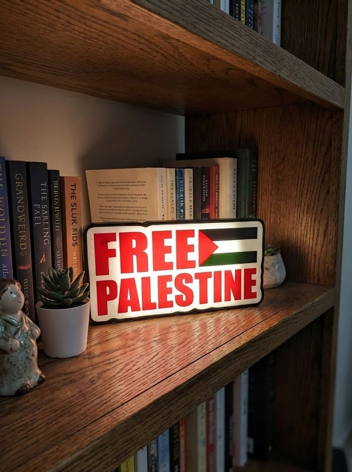 Solidarity Glow: "Free Palestine" LED Light Box