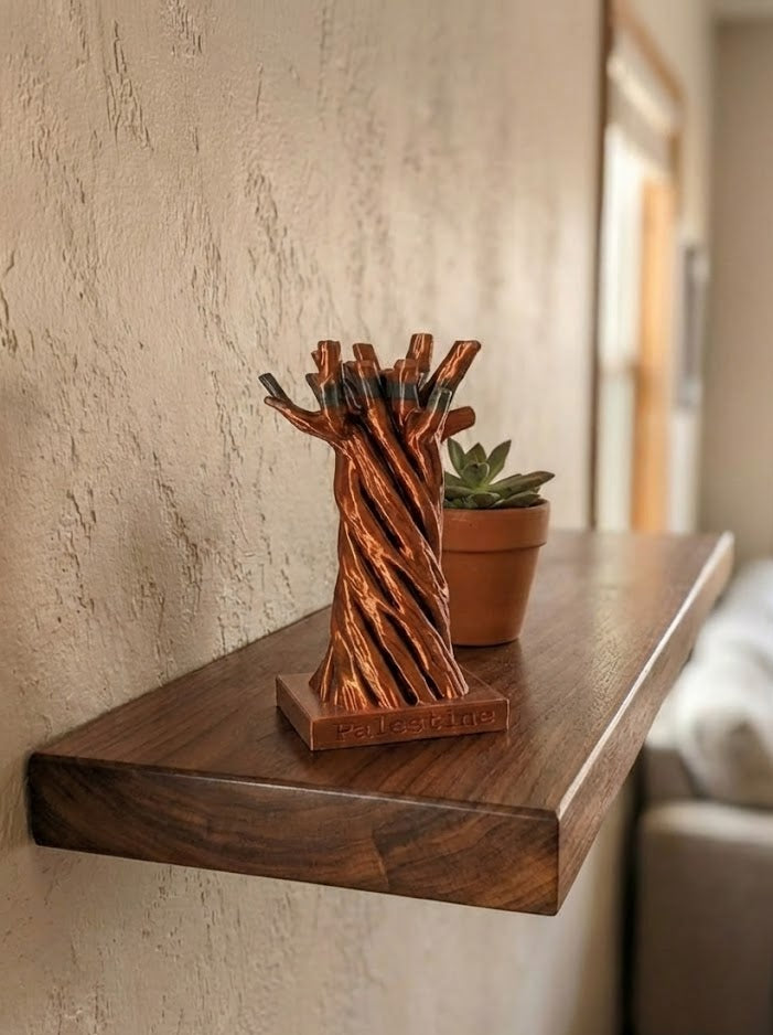 "Roots of Resilience" – Palestine Olive Tree Headset Stand & Decor